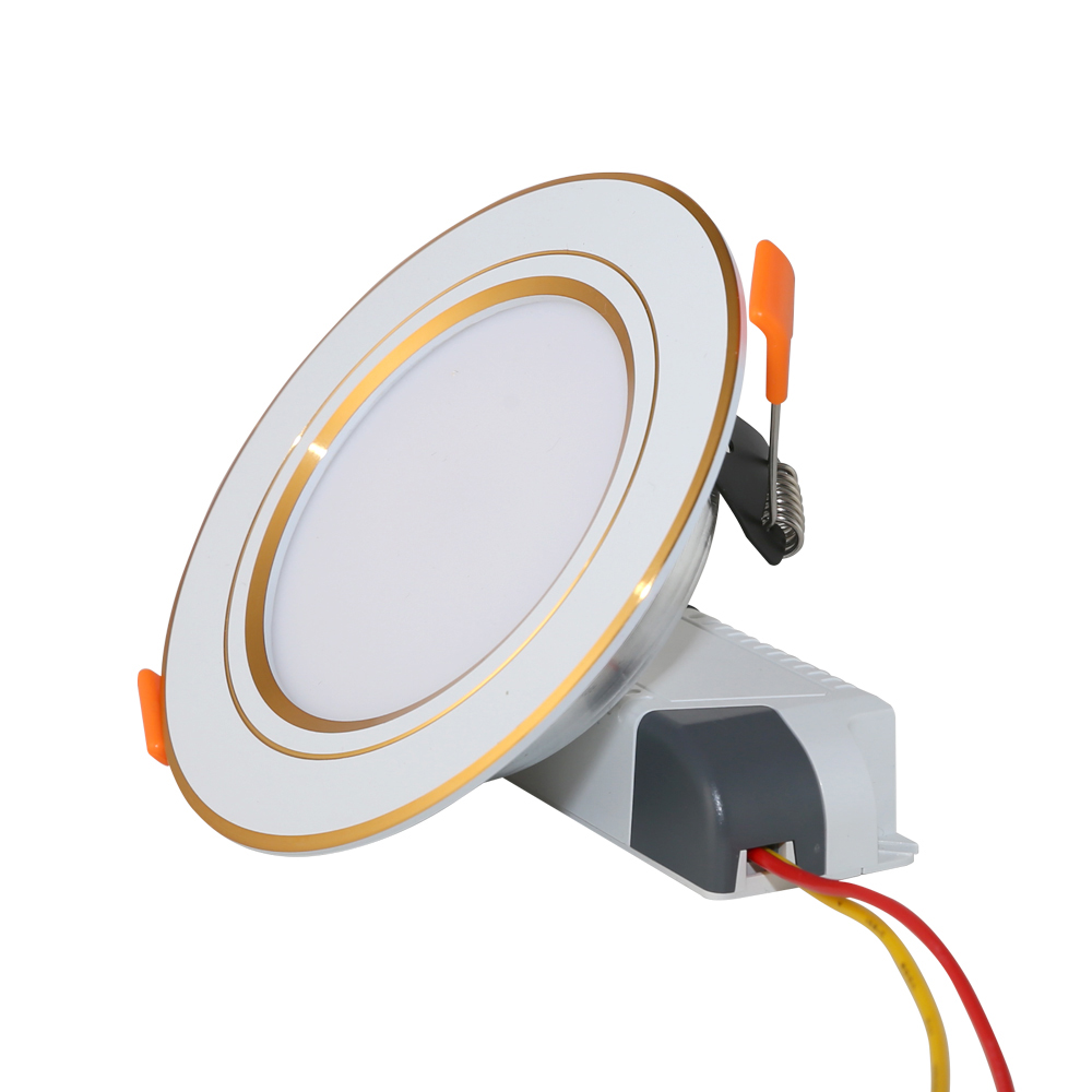 Đèn LED Âm Trần Đổi Màu Viền Vàng Việt Nhật 12W